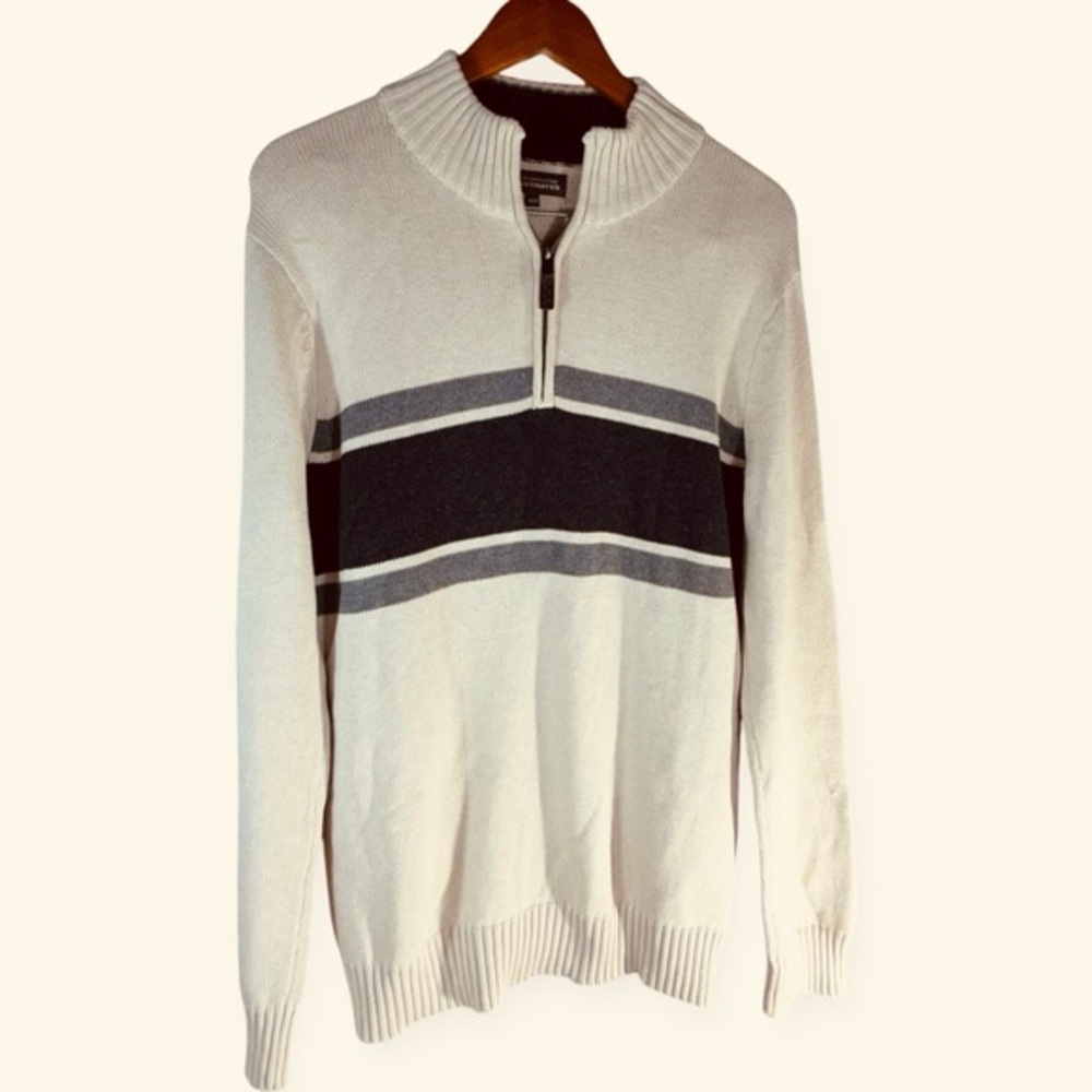 Denver Hayes Classic Fit 100% Cotton Quarter Zip Sweater Men’s Medium knit
